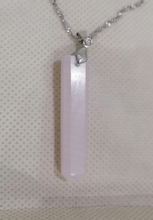 Pink Calcite Point Pendant - Sterling Silver-SKCP009