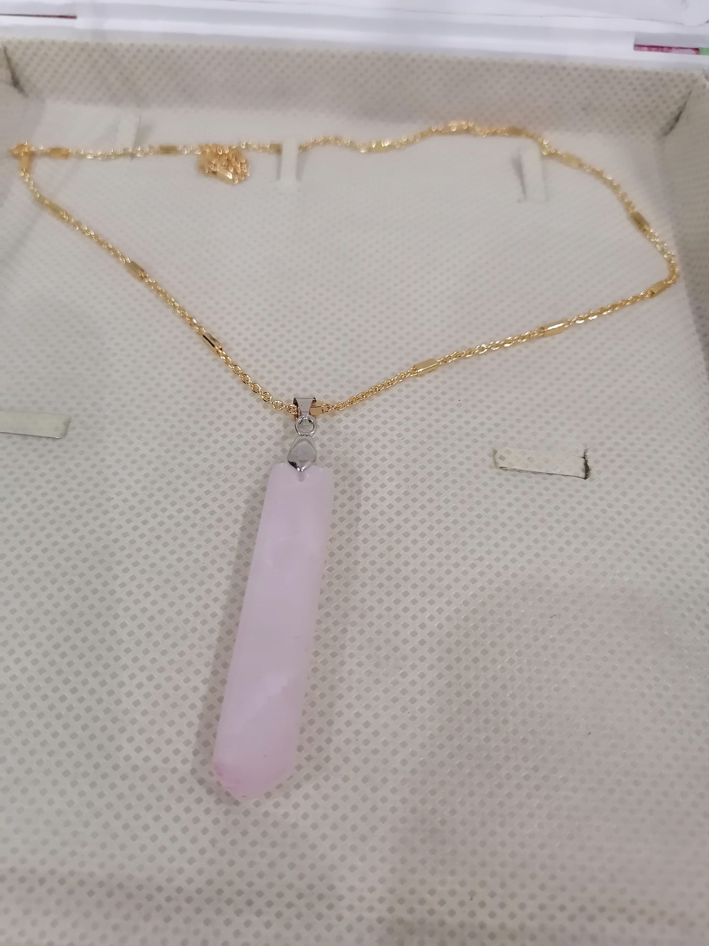 Pink Calcite Point Pendant - Sterling Silver-SKCP010